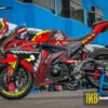 Decal stiker GSX-R150 RED SHARK FULLBODY + Stiker Velg V1